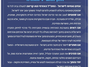 בתמונת⬆️השבוע: "חזון החמ"ל האזרחי" שנתלה השבוע בארבע כנפות המרלו"ג.