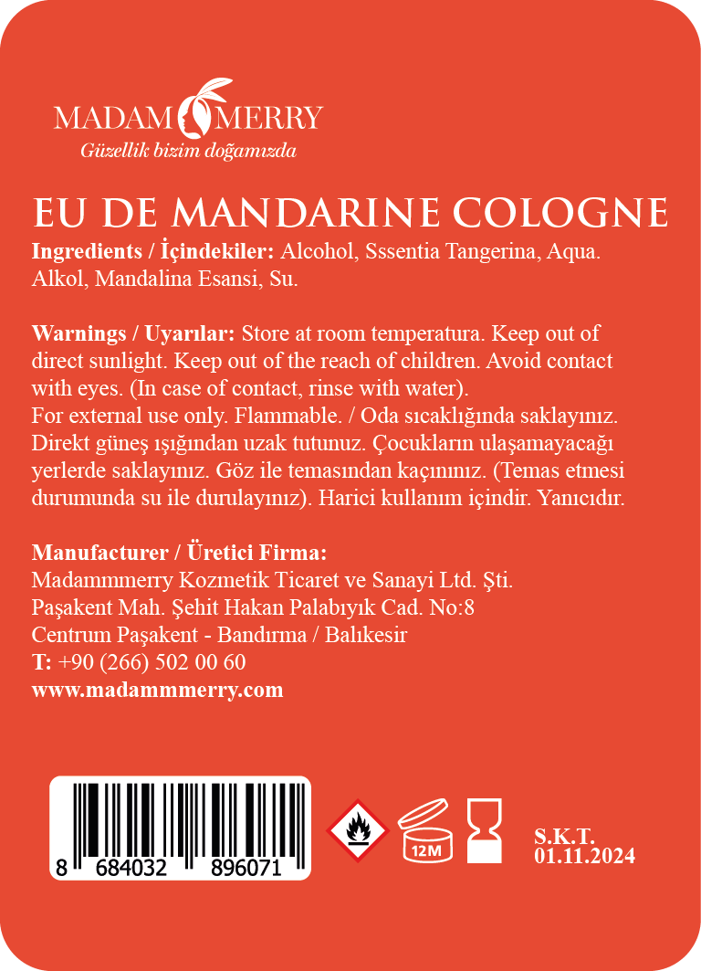 Küçük resim: Mandalina Kolonyası 200ml - Cam Şişe