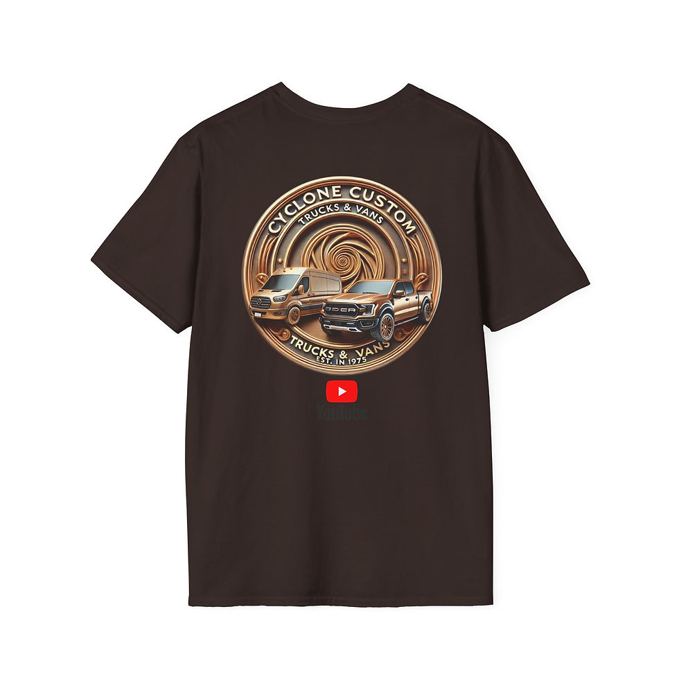 Thumbnail: Cyclone Custom Trucks & Vans Unisex Softstyle T-Shirt - Retro Car Vibes
