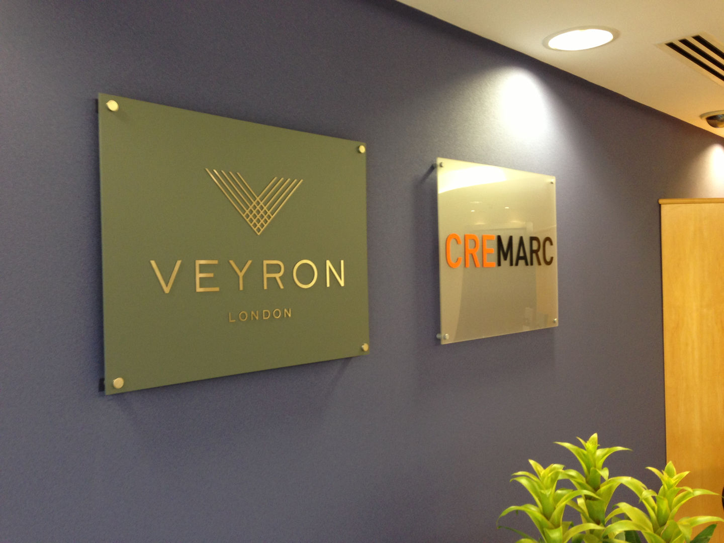 Acrylic panels with studs to stand off the surface