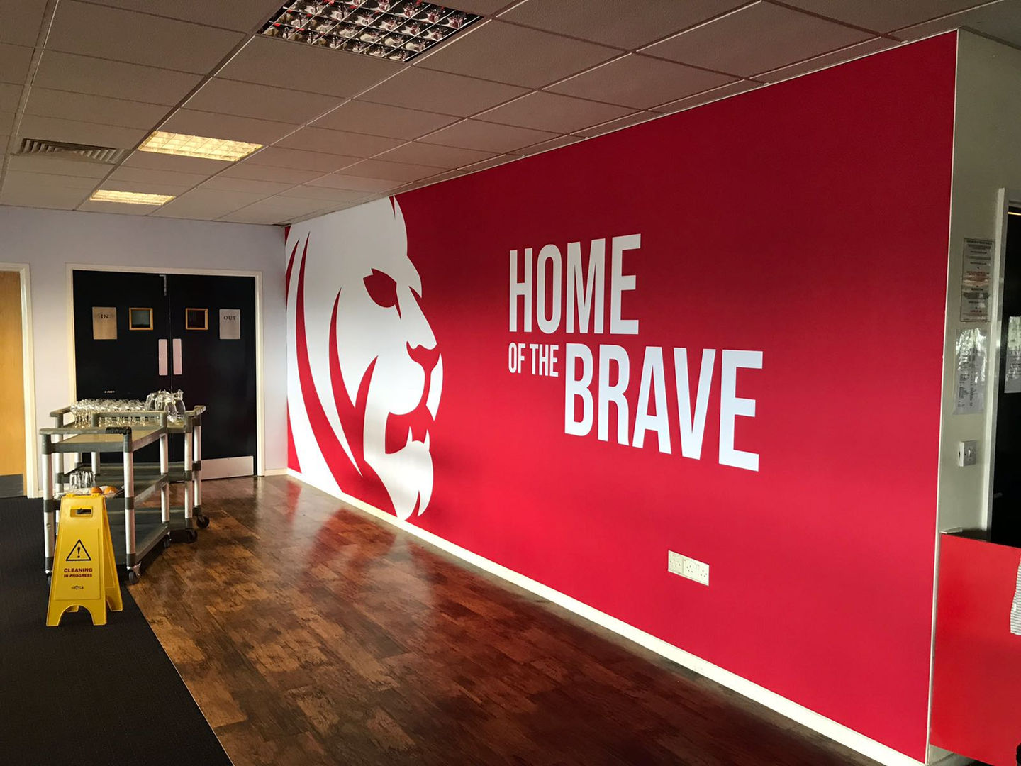 Whole wall graphic applied to an internal wall