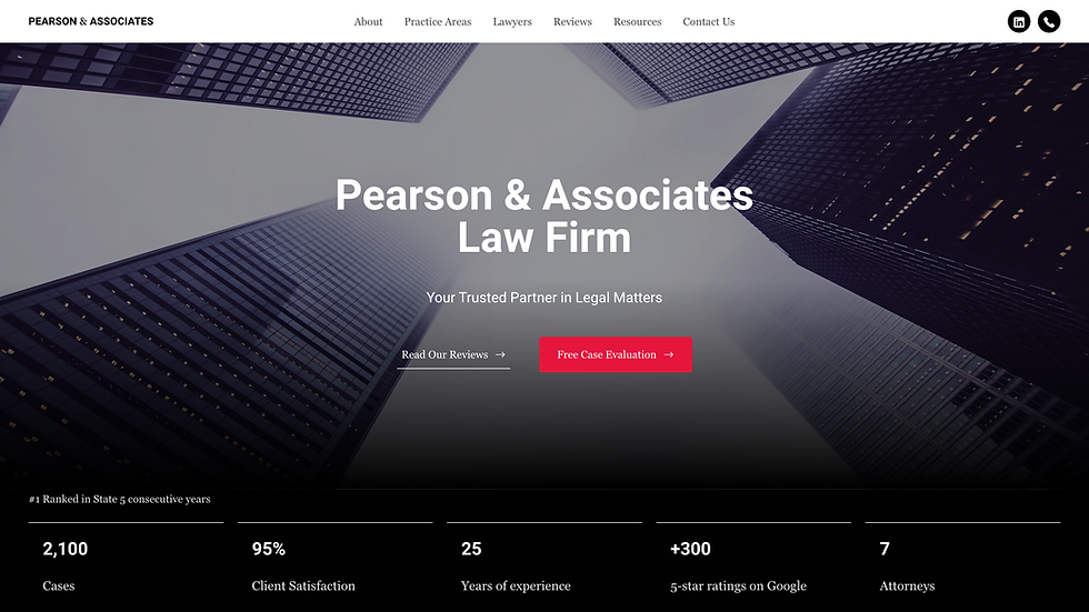 3 Pixel Studios web design example titled "Pearson"
