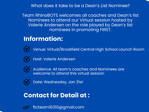 Dean's List Information Session
