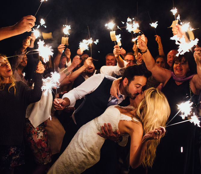 sparklers at taltonlodge festival style wedding party 