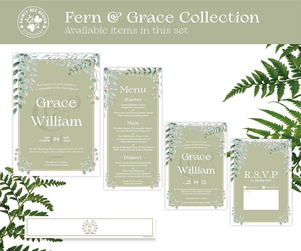 Thumbnail: Name Place Card - FERN & GRACE COLLECTION