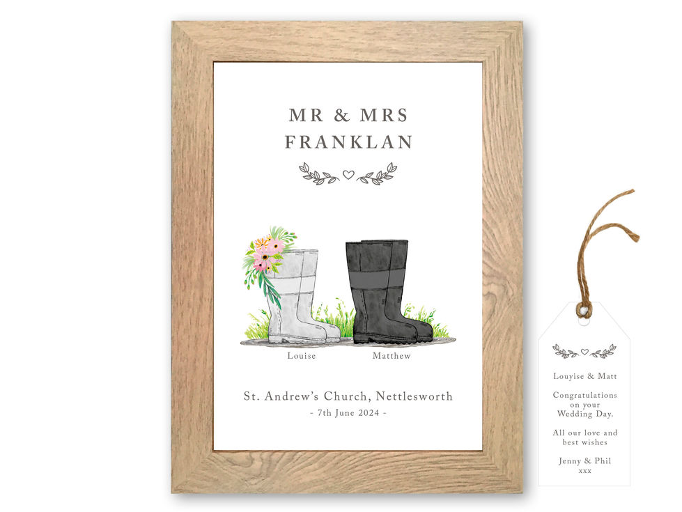 Wellie Wedding - A4 Oak