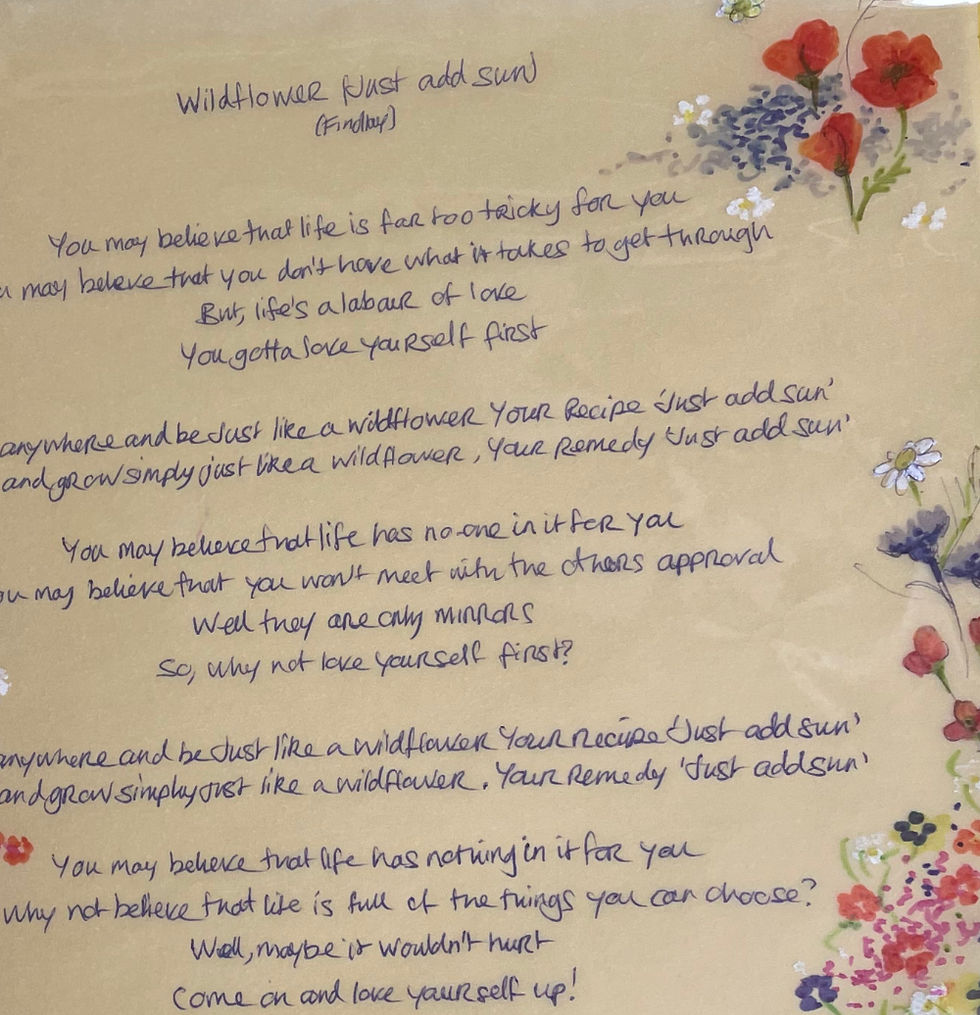 Thumbnail: Handwritten, Signed, Illustrated Wildflower Album  Lyric Sheets