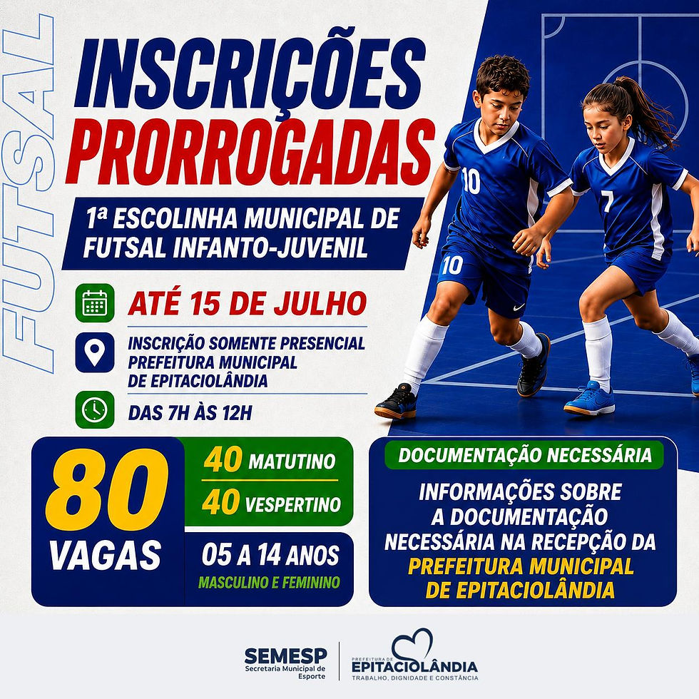 1ª Escolinha Municipal de Futsal Infanto-Juvenil
