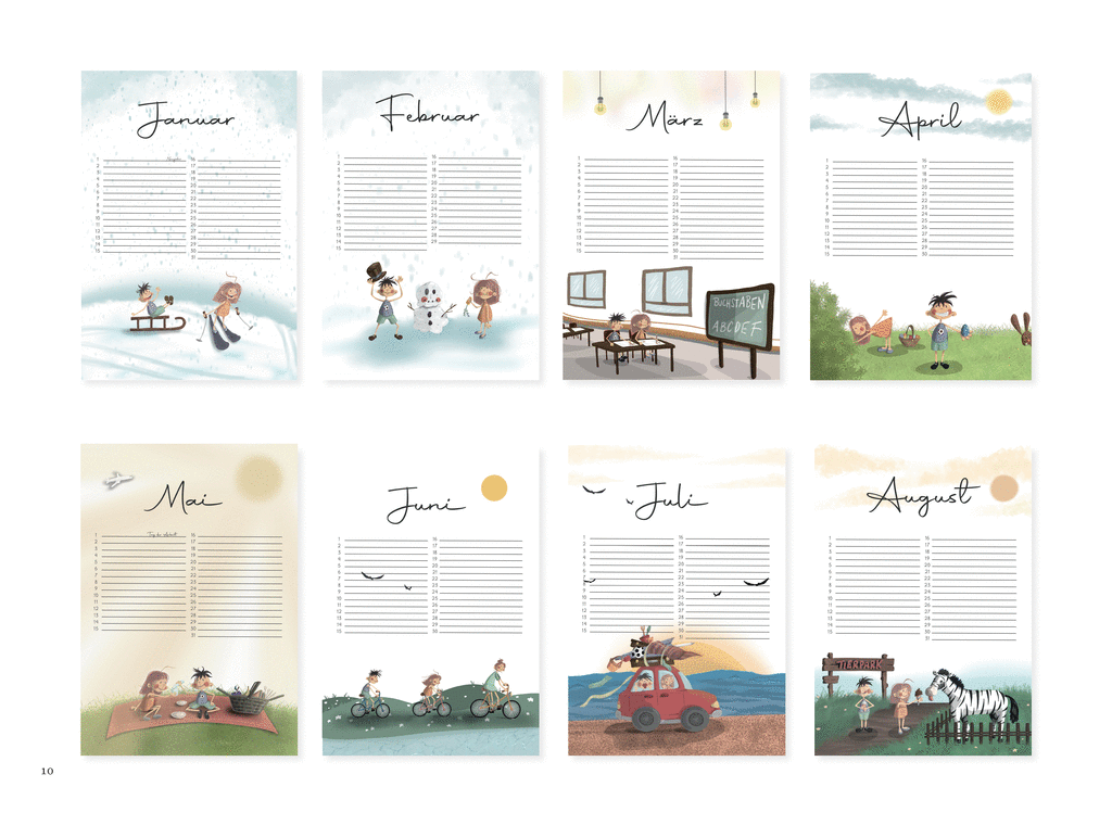 re-usable family calendar on Etsy.de