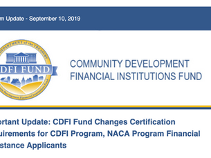 CDFI Fund Changes Certification Requirements