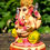 Miniature : Statuette artisanale de Ganesh en Terracotta peinte à la main – Bishnupur 9,5 cm