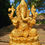 Miniature : Ganesh en Bronze Doré 15 cm – Statuette de Prospérité et Protection