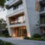 Modern concrete building, unique vision realized