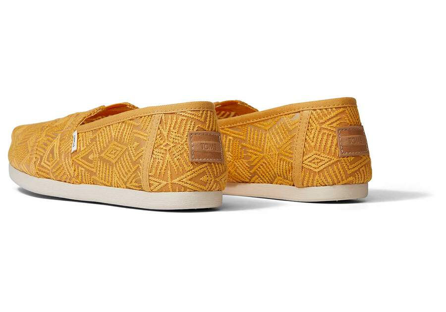 Thumbnail: TOMS Women's Golden Yellow Geo Lace Slip-ons