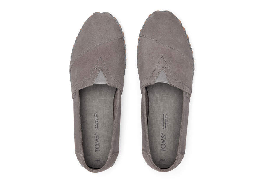 Thumbnail: TOMS Women's Grey Suede Leather Wrap Classics