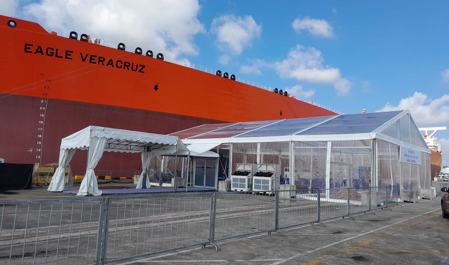Aircon units used in Transparent canvas Aluminium A-Shaped Tent