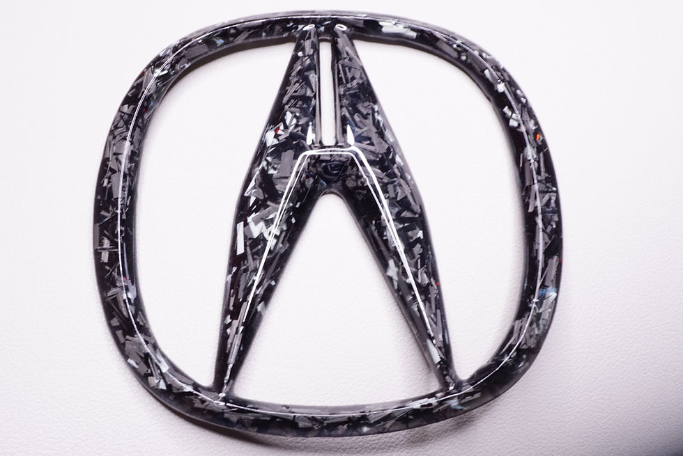 07-08 Acura TL Front Grill Emblem White and Black carbon