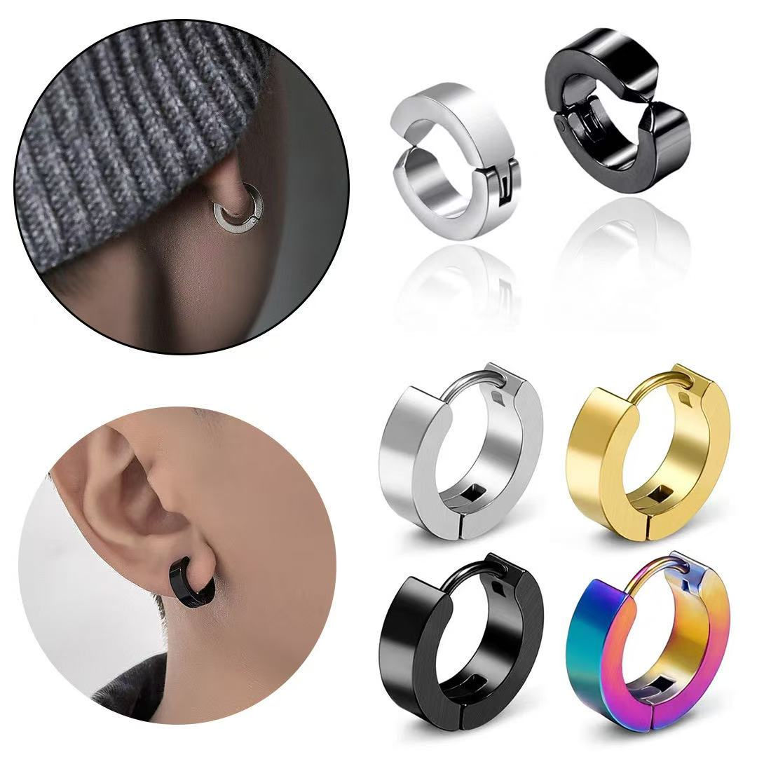 1 earring Male light luxury arc creative hipster punk hip hop fashion all fashio