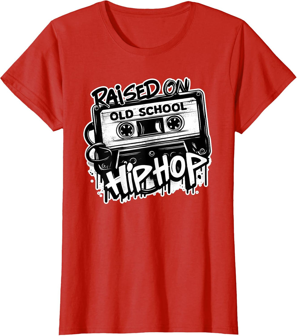 Thumbnail: RAISED ON OLD SCHOOL HIP HOP  Cassette Graffiti T-Shirt