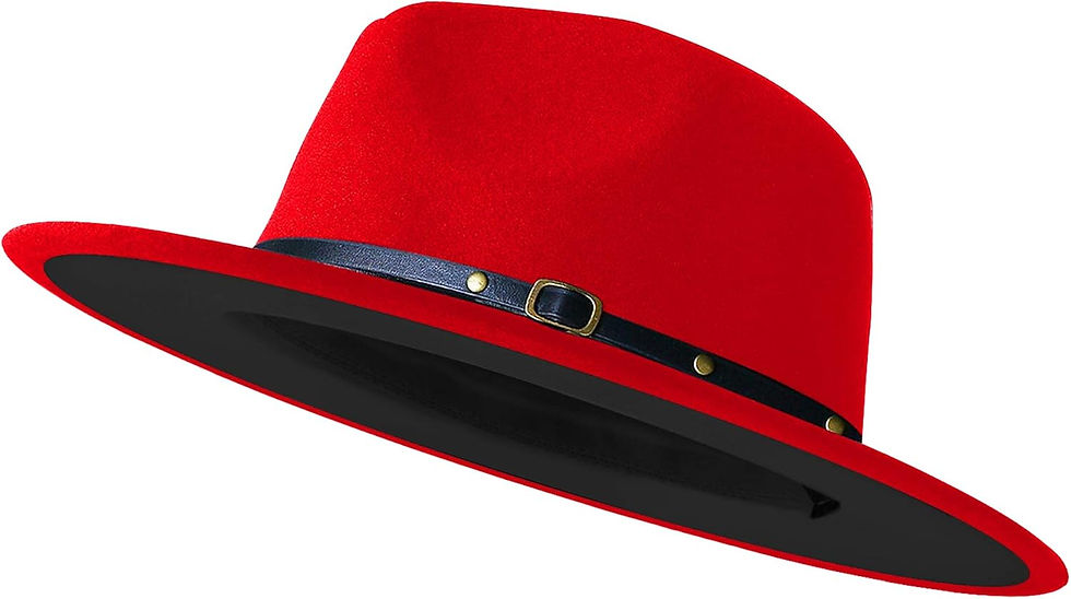 Thumbnail: Wide Brim Fedora Hats for Women and Men Two Tone Dress Hat