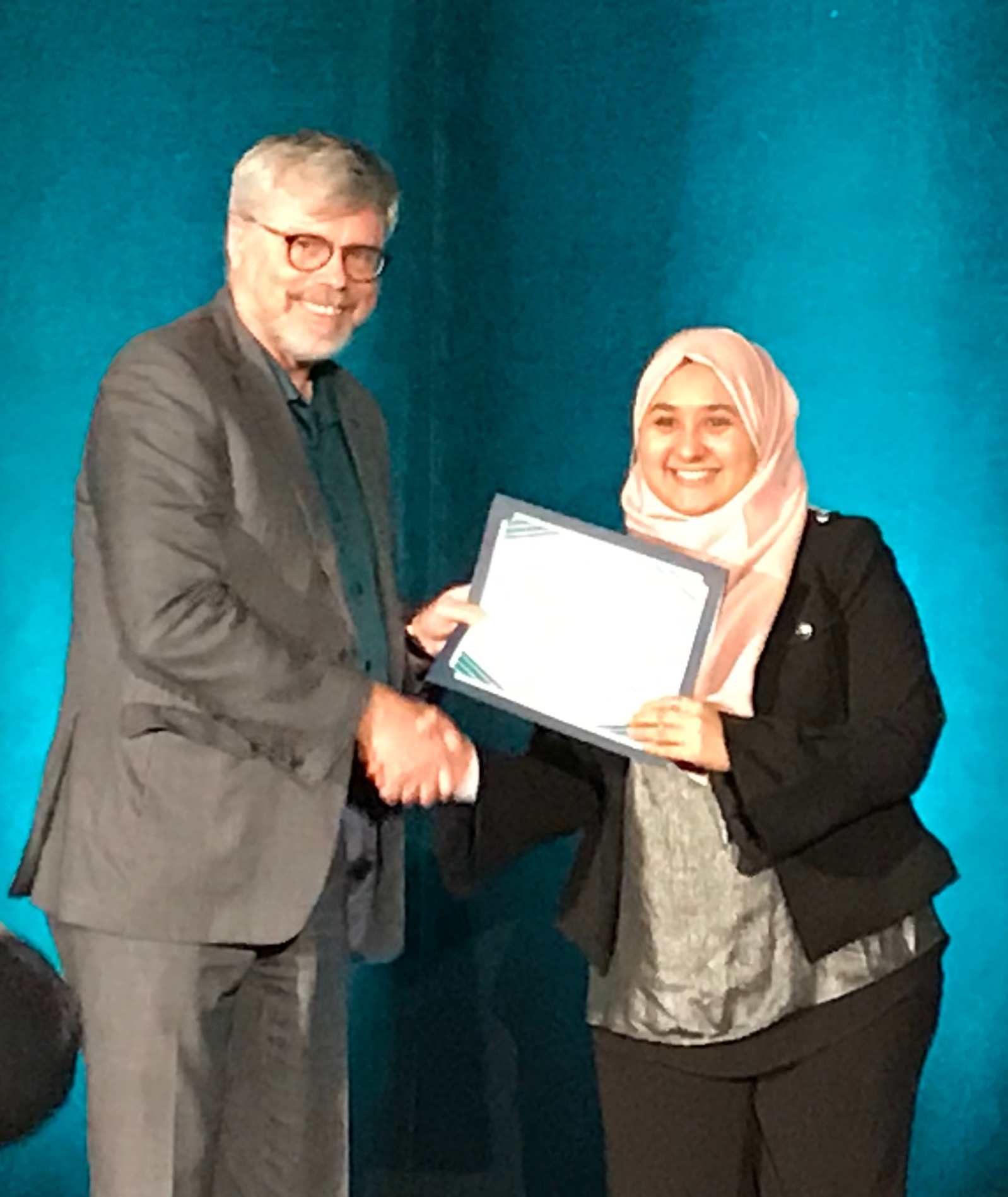 Dina wins Gold, MSc category