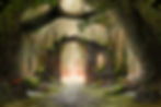 Archway in an enchanted fairy forest lan