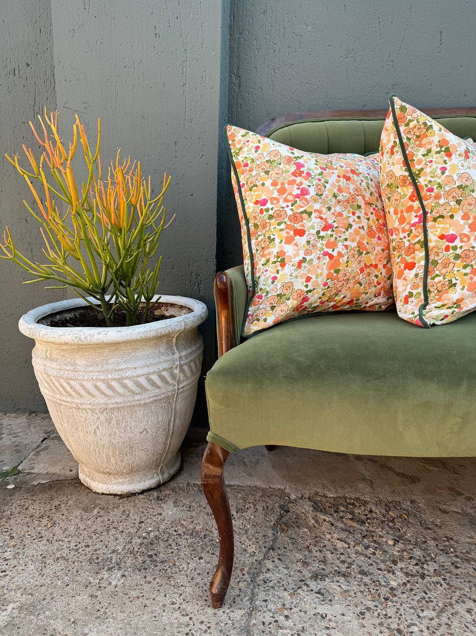Thumbnail: Bright Floral Green Piping Scatter Cushion Cover