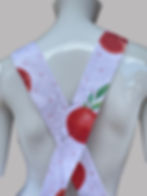 cross back pomegranate print apron