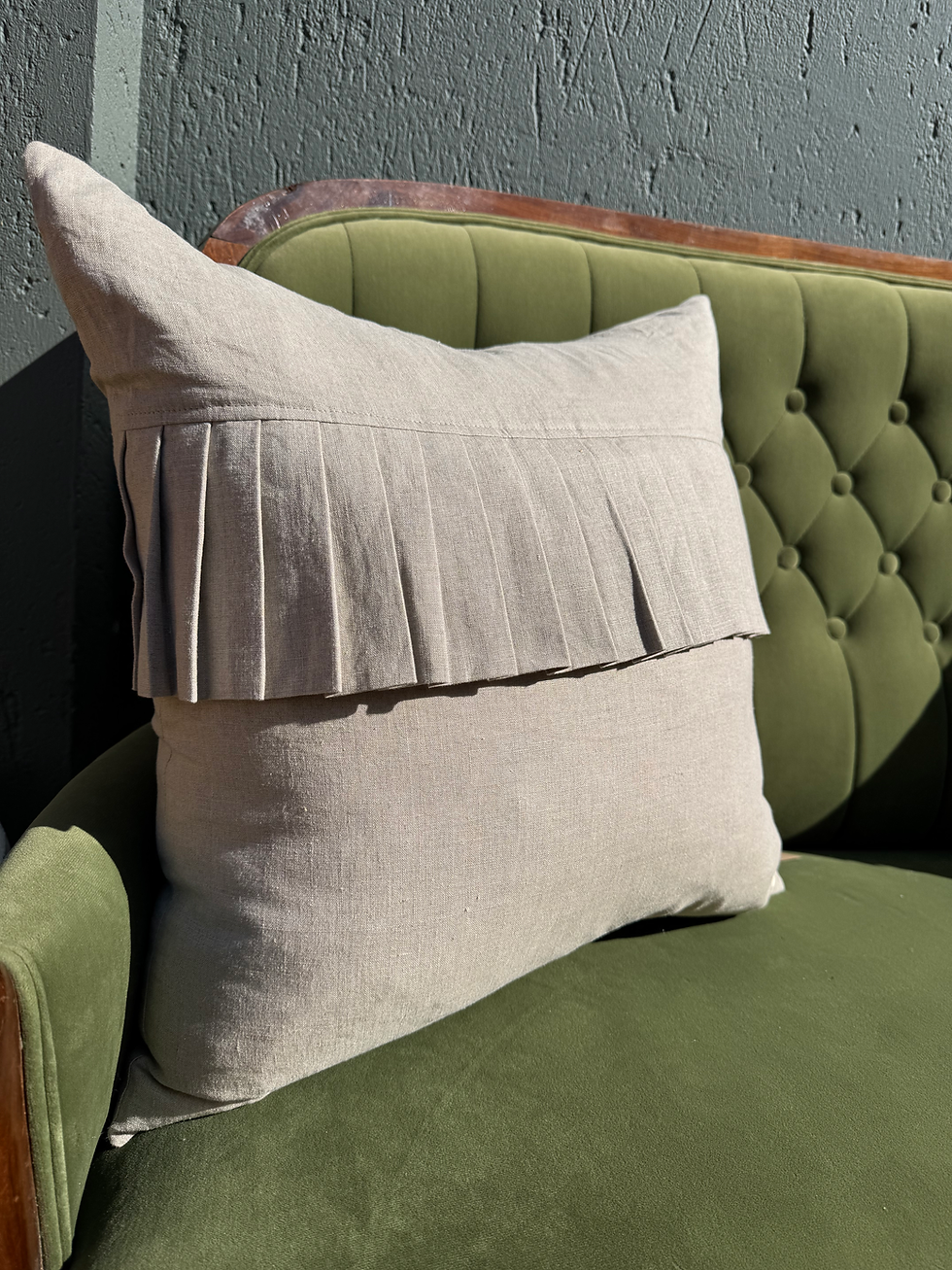 Thumbnail: Pure Linen Pleated Scatter Cushion Cover