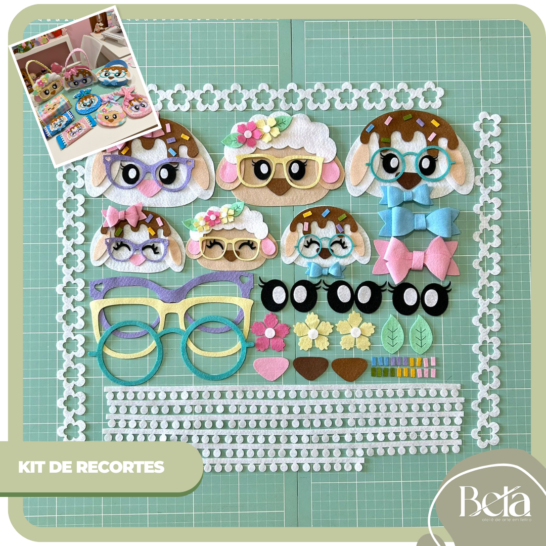 Kit Recortes Completo Bolsinhas Doces de Páscoa