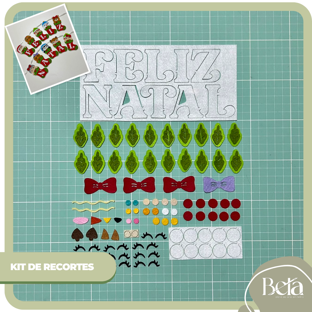 Kit de Recortes Decoração Varal Botinhas de Natal