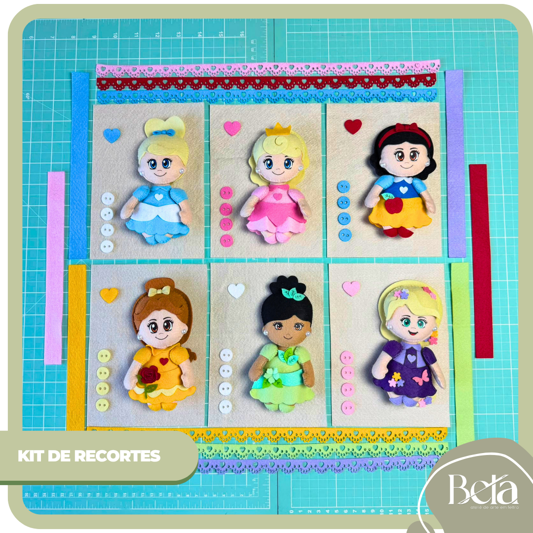 Kit de Montagem Completo Bolsinhas Princesas - NÃO ACOMPANHA ROSTINHO