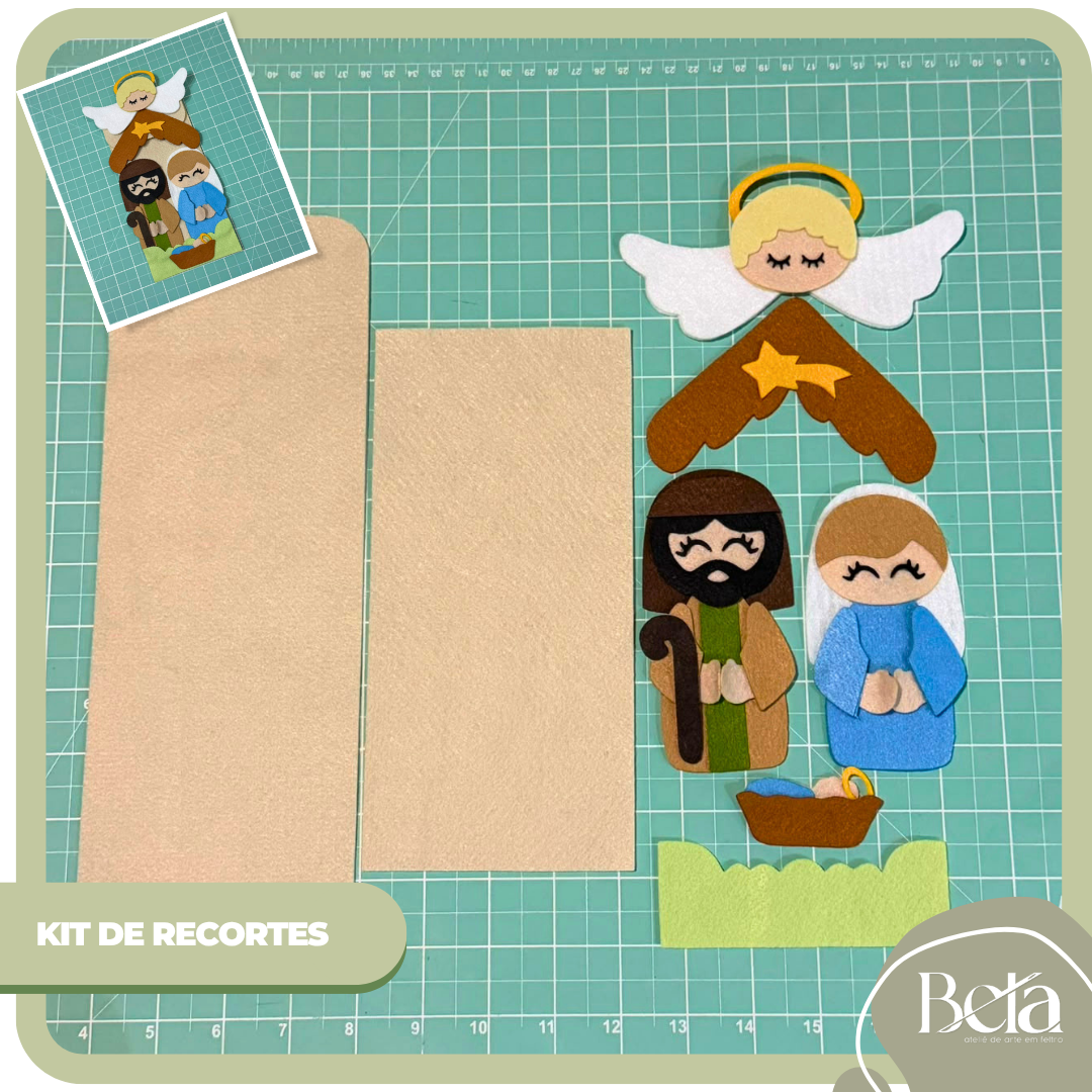 Kit de Recortes Para Montagem Trio Porta Barra de Chocolates de Natal