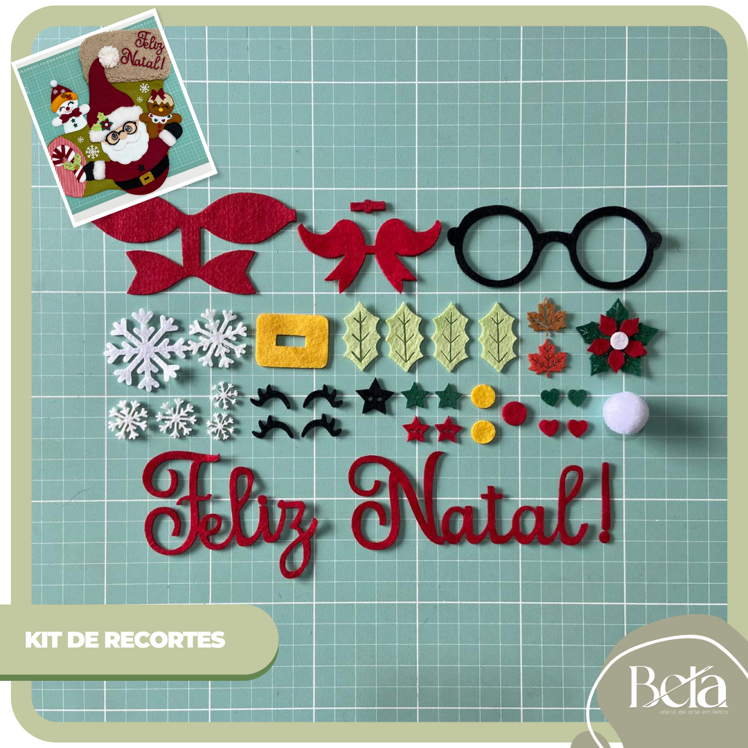 Kit de Recortes Decoração da Apostila Digital Noel na Bota
