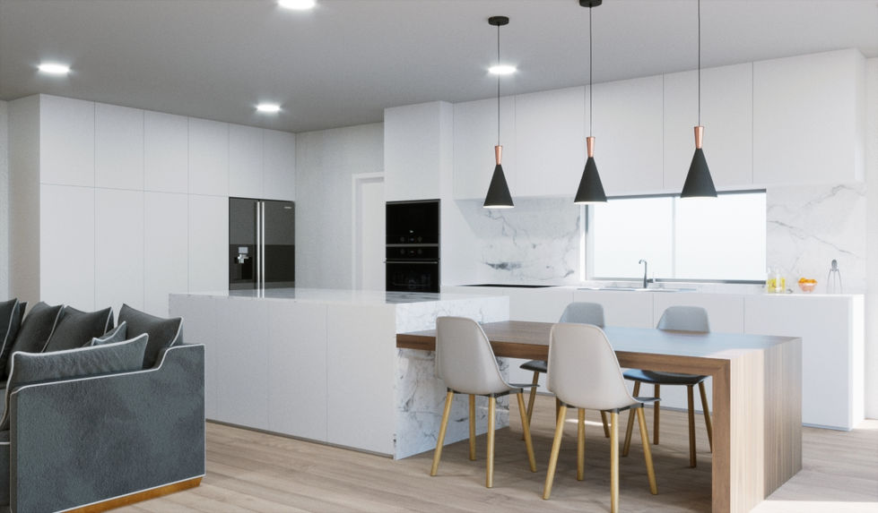 COZINHA Branco + CARRARA