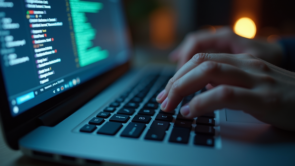 Close-up view of keyboard and hand typing password