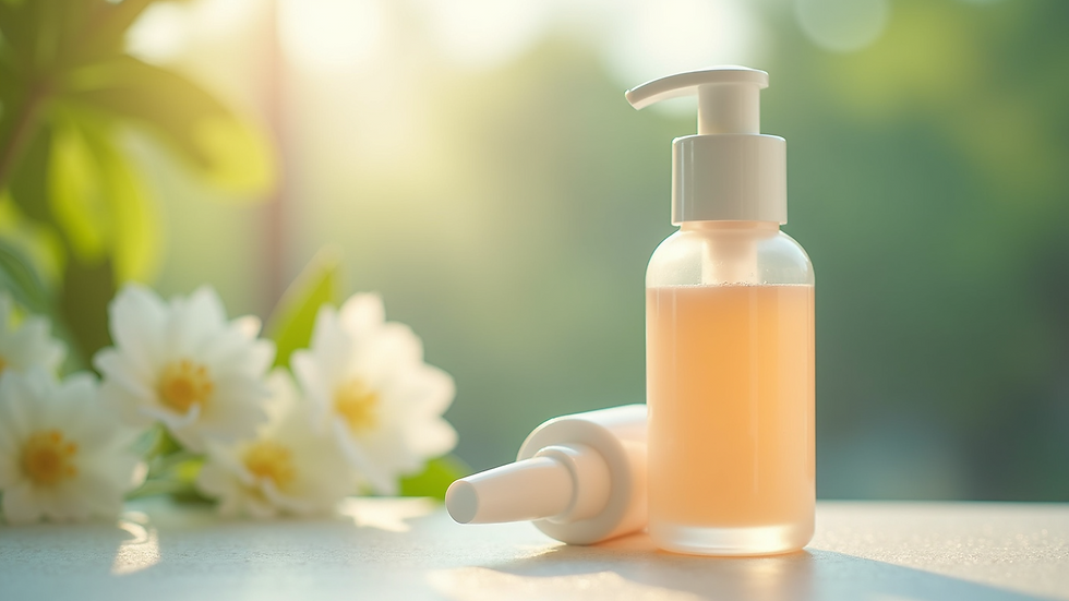 Close-up view of a hydrating skincare product with a natural background