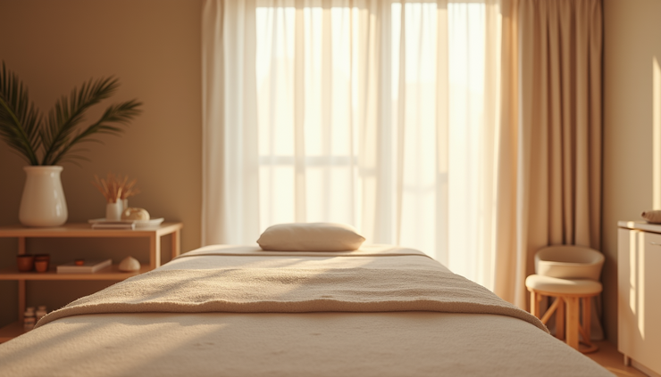 High angle view of a skincare treatment room at Pt78 Skin and Body clinic