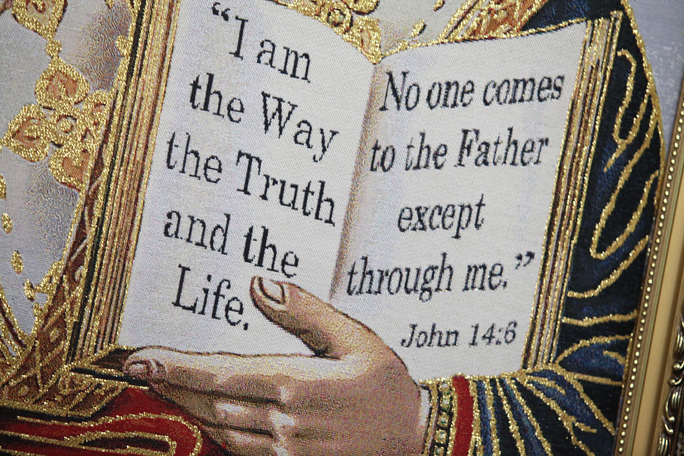 Thumbnail: Jesus - the Alpha and the Omega - Gold Frame Tapestry (35 inch X 27 inch)