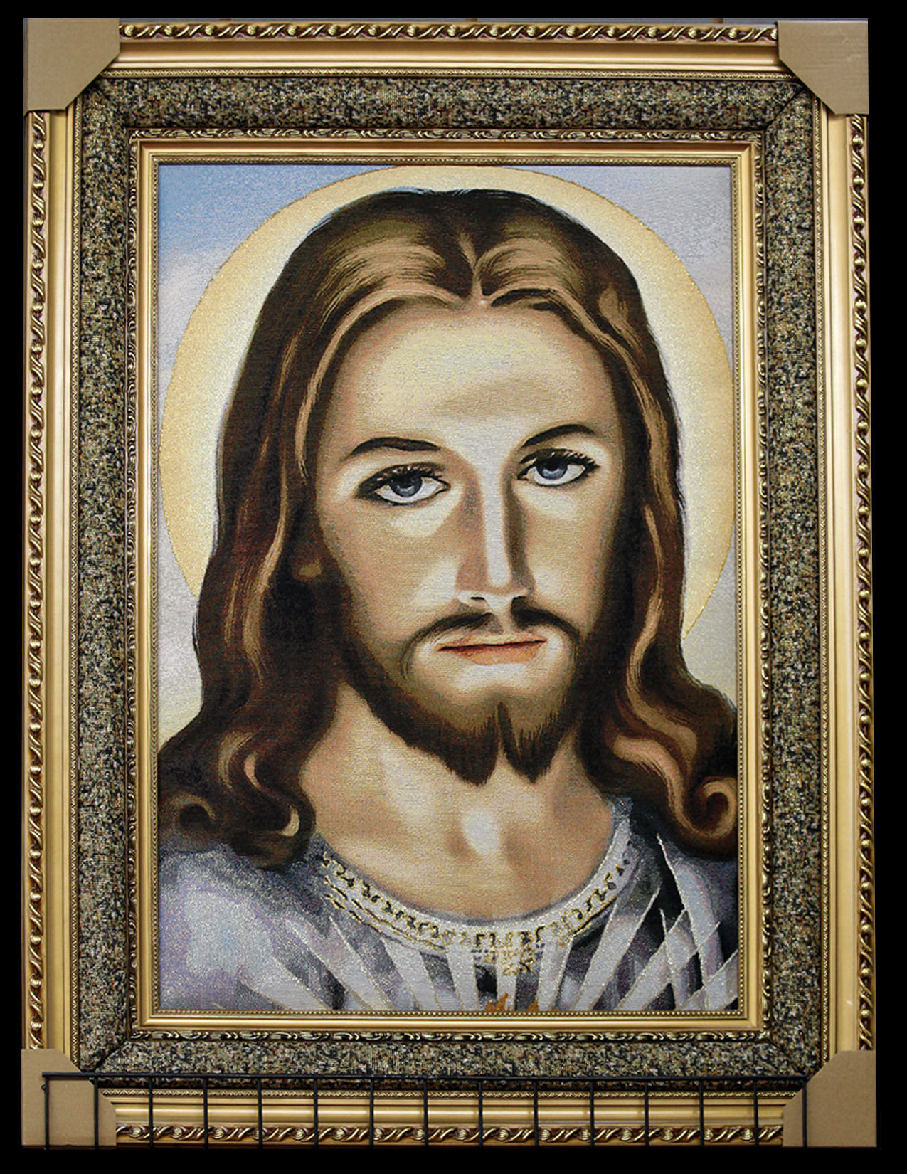 Jesus Christ light of the world  Gold Frame Tapestry