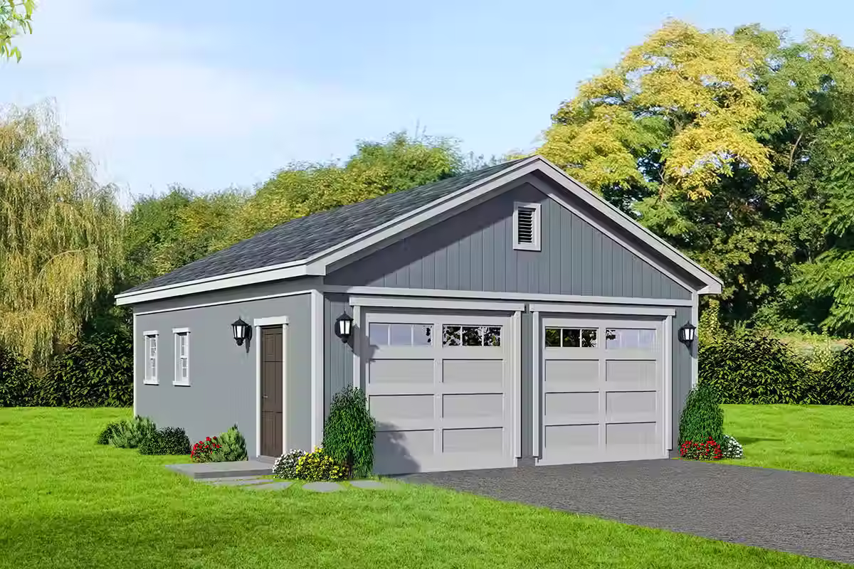 24’ x 26’ 2-Car Loft Garage – Digital Plan