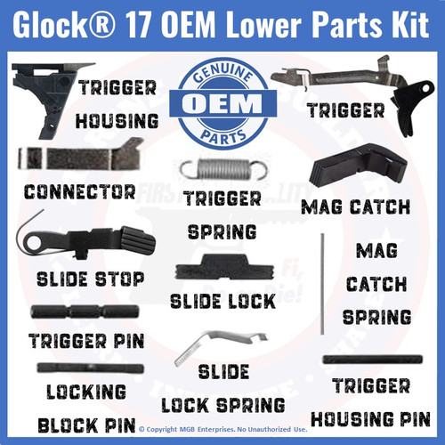 Glock 17 OEM Lower Parts Kit Gen 3 G17 LPK Marine Gun Builder