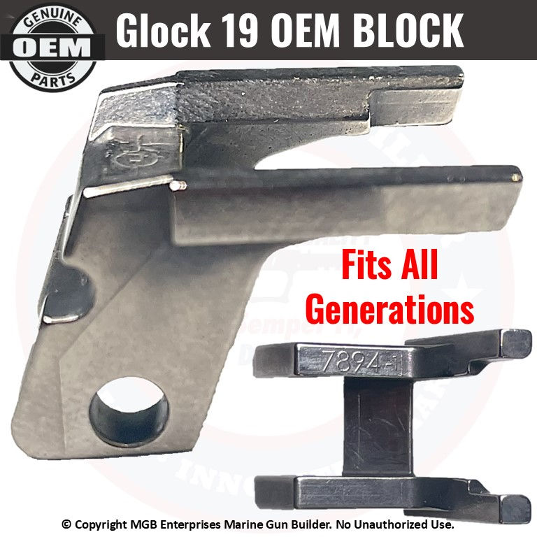 Thumbnail: OEM Glock 19 Locking Block Right Side View – Part 7894-1 for Gen 1-5 G19 LPK frame build