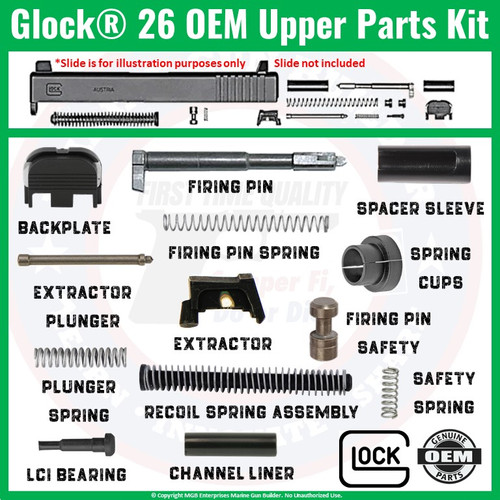 Glock 26 OEM Upper Parts Kit Gen 3 G26 UPK Marine Gun Builder
