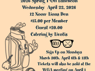Monday, 4/13 is the last day to buy tickets for the WGA T-Off Luncheon!