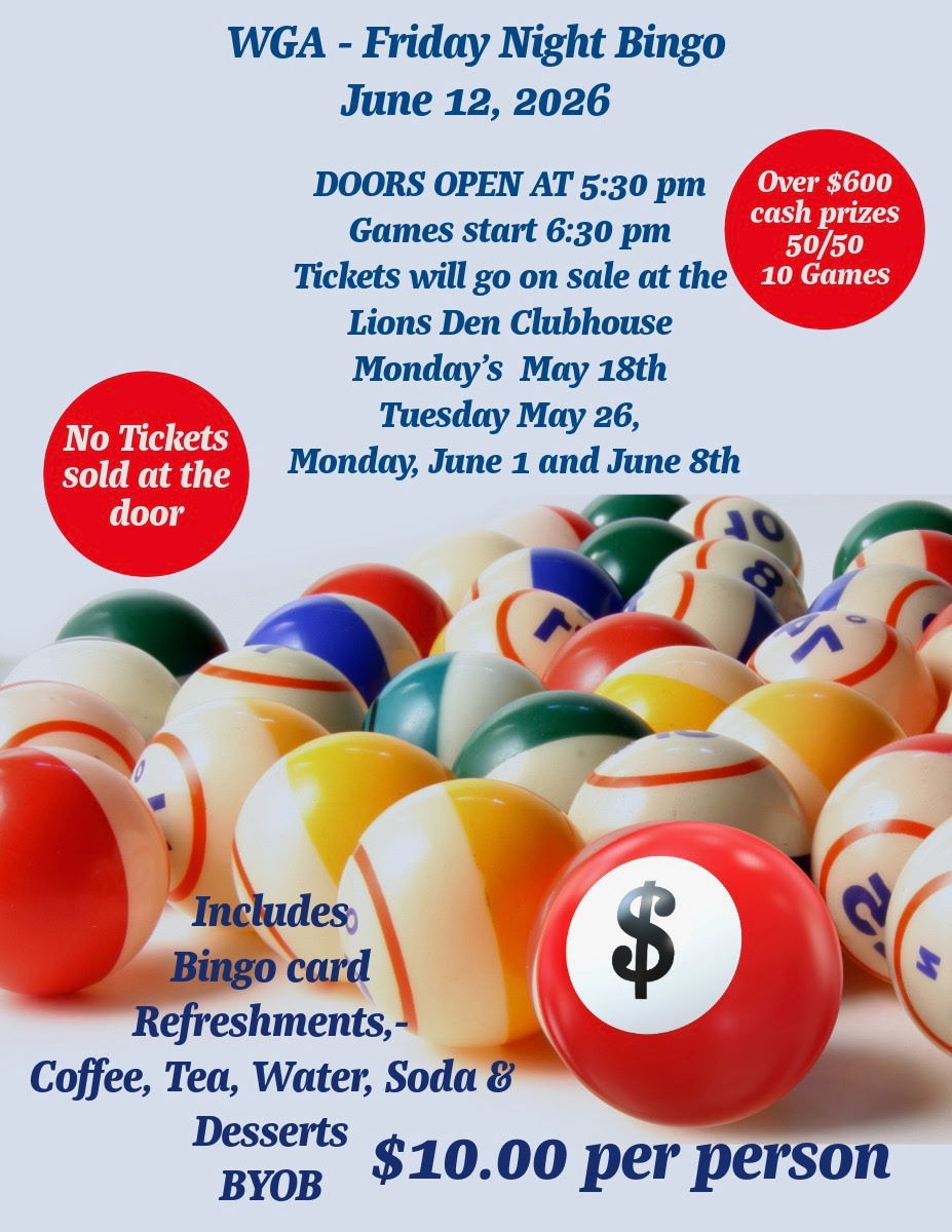 Save the Date! WGA Bingo