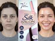 ai dramatisation of woman before and after schick silk salon dermaplaning treatment