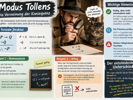 Schlussregeln der Aussagenlogik mit Modus Tollens und formaler Darstellung