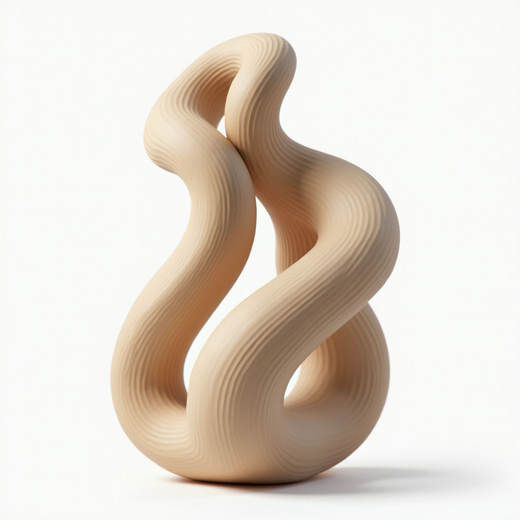 Escultura Abstracta De Madera
