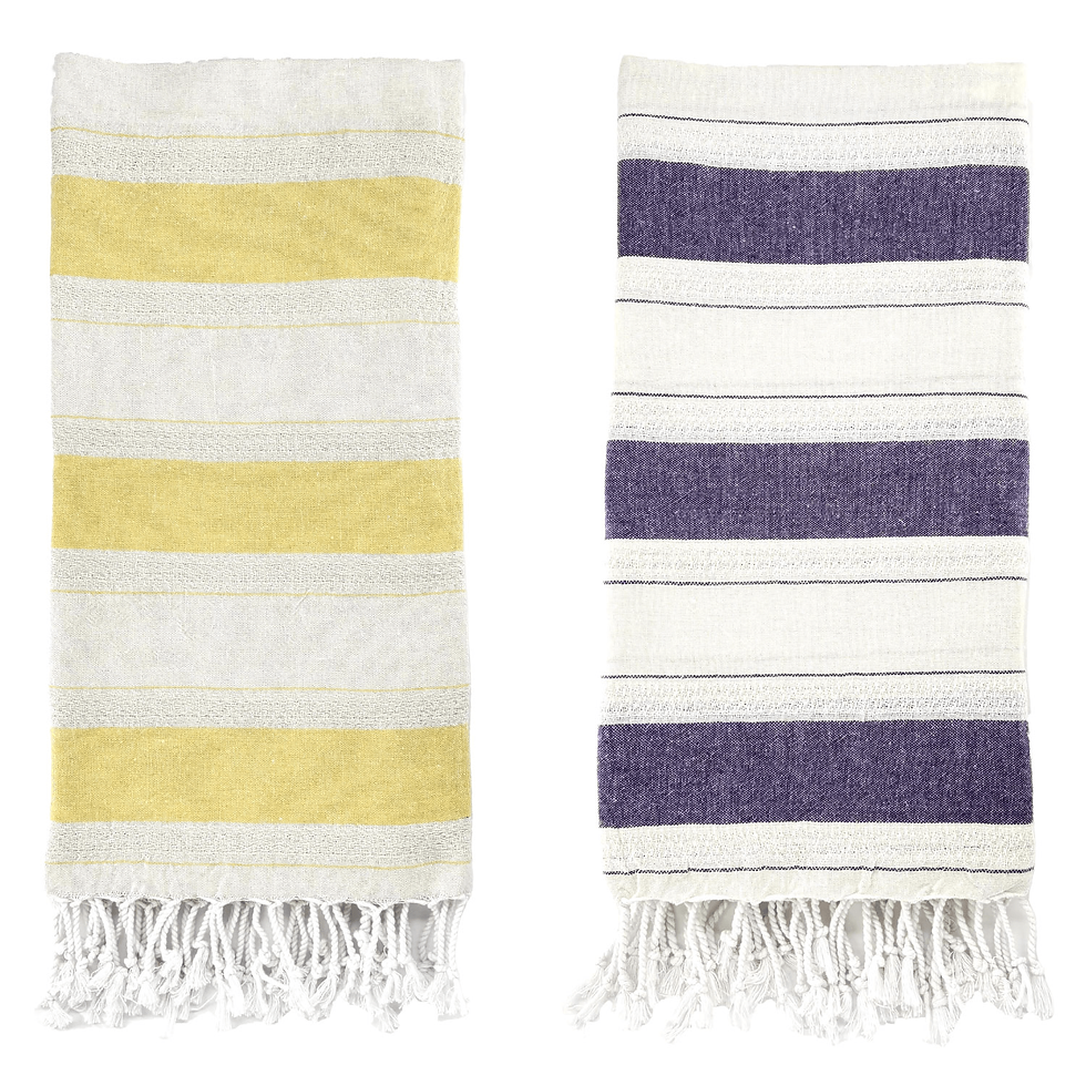 Thumbnail: Ephesus Turkish Towels - 2 Pack - Yellow & Purple
